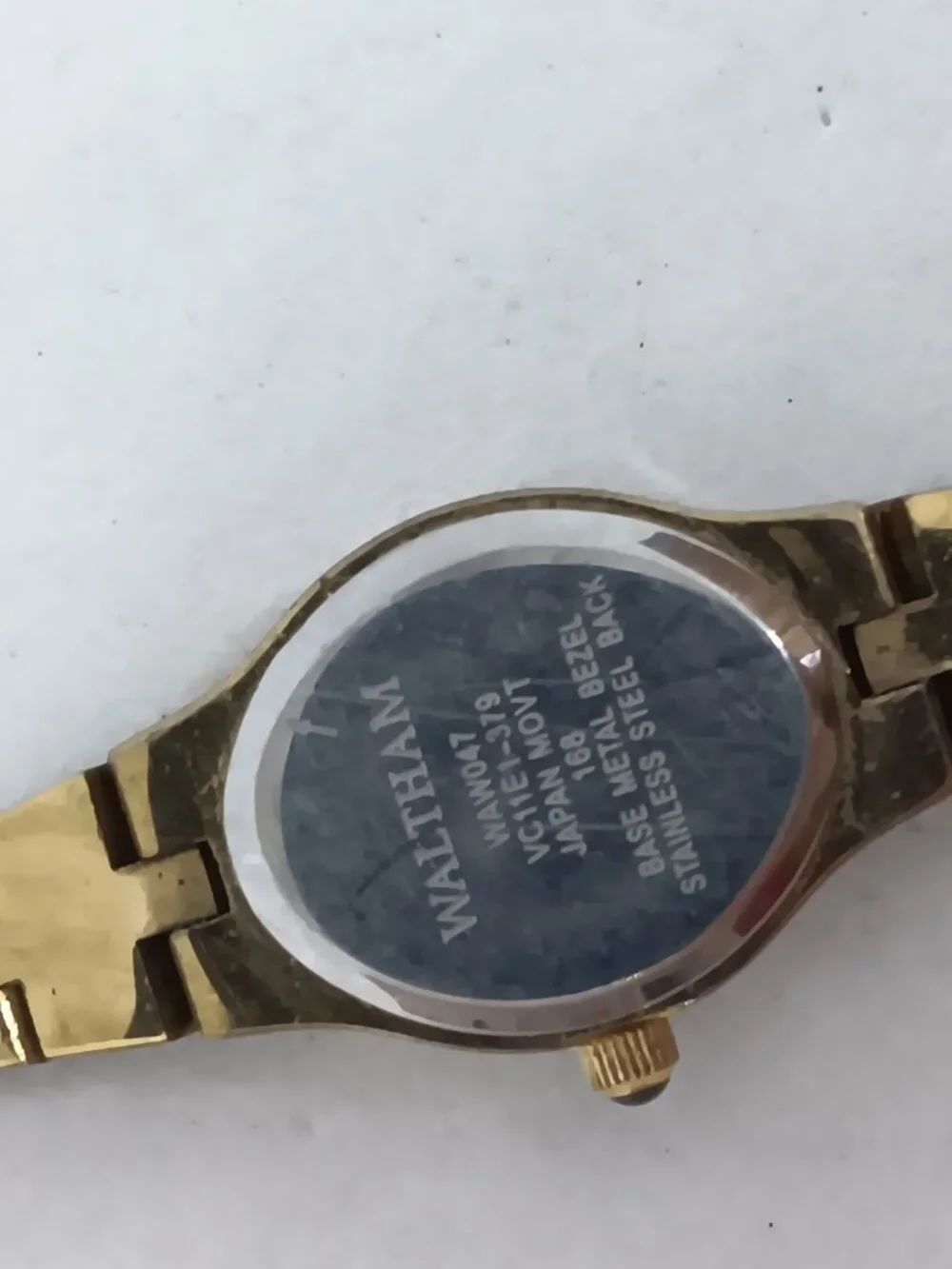 Waltham WAW047 Women's 17mm Gold Tone Diamond Dial Watch NEW BATTERY